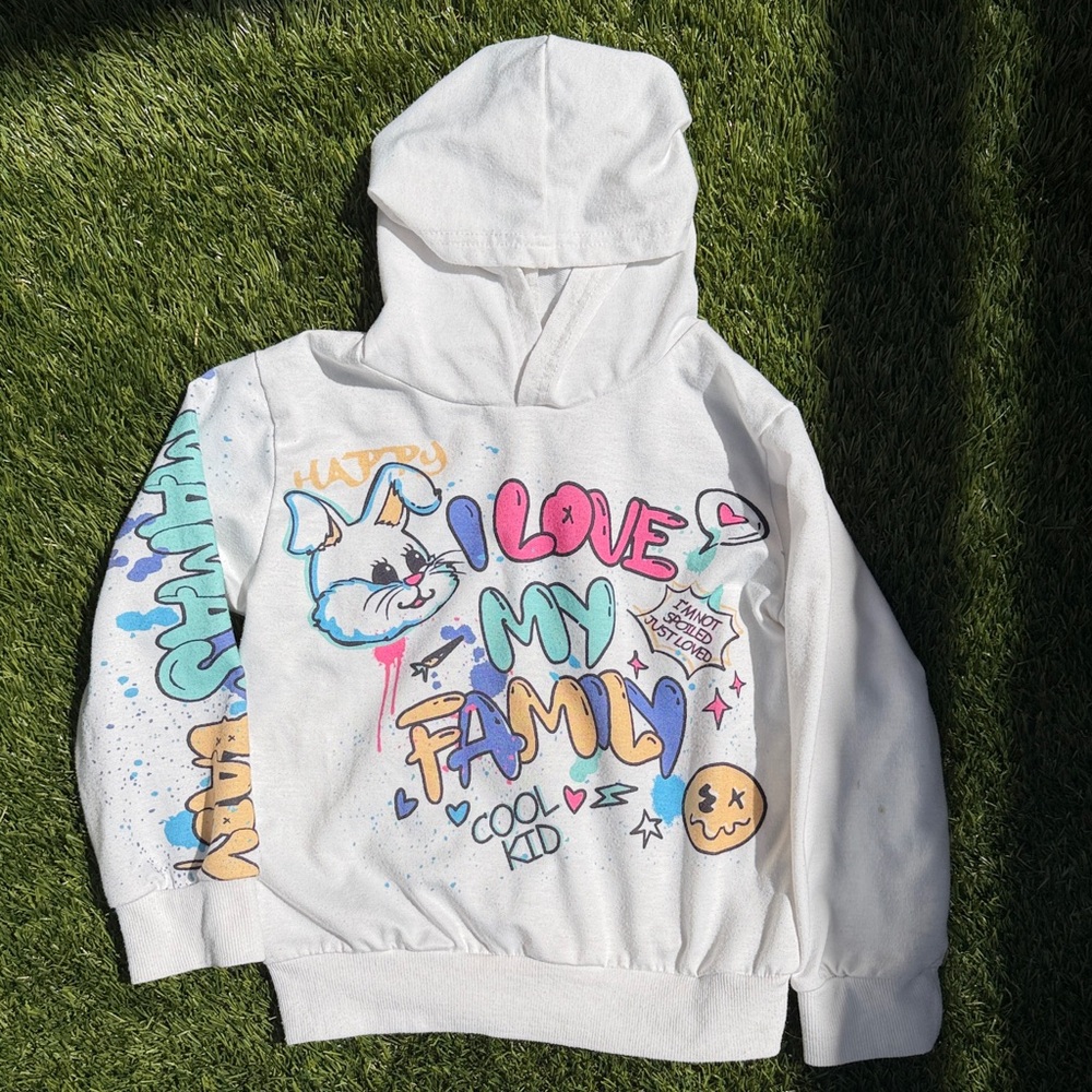 Kids colorful Graffiti Bunny Jogger set